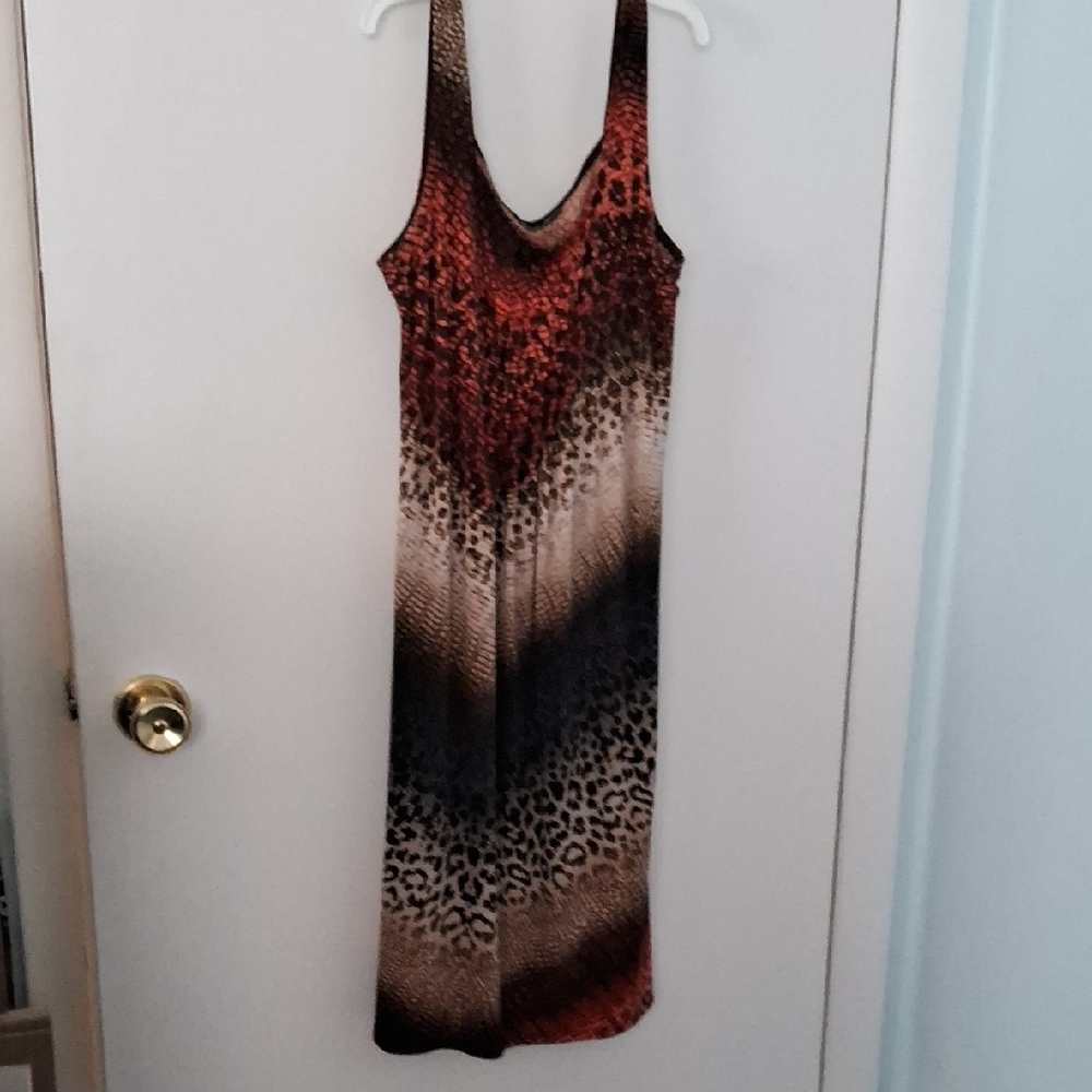Leopard Print,Tank Style,Midi Sun Dress🖤🧡